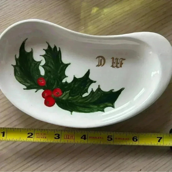 Vintage Metlox Poppytrail atomic trinket dish with holly - Picture 8 of 9